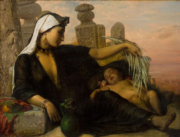 Elisabeth Jerichau Baumann Egyptian Fellah woman with her child